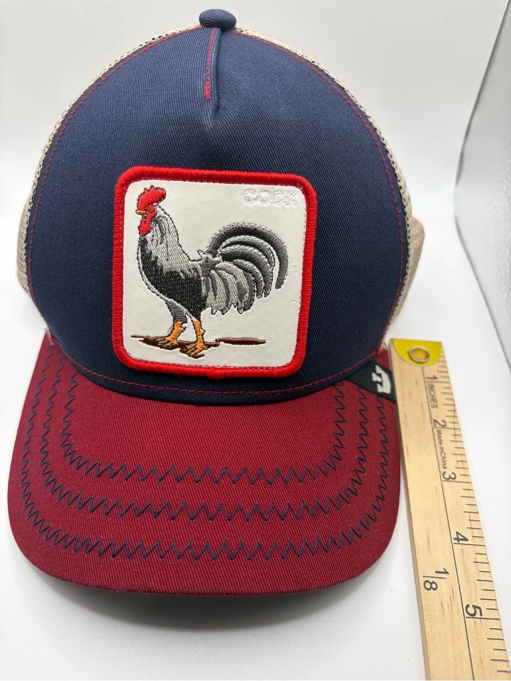 Goorin Bros The Farm The C**k Black Trucker Hat Navy All American Rooster Cap